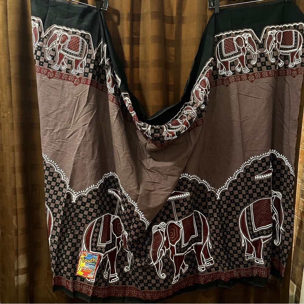 Sri Lanka Elephant Sarong wall hanging or table cloth.